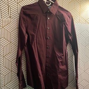 Express Men's Dress Shirt in Deep Burgundy